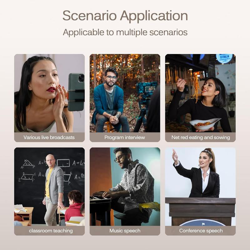 Professional Wireless Lapel Microphone for Iphone, Ipad, Mini Video Recording Mic Forinterview Video Podcast Vlog Youtube&Livestream, Noise Reduction, Plug &Play Digital Charger Portable