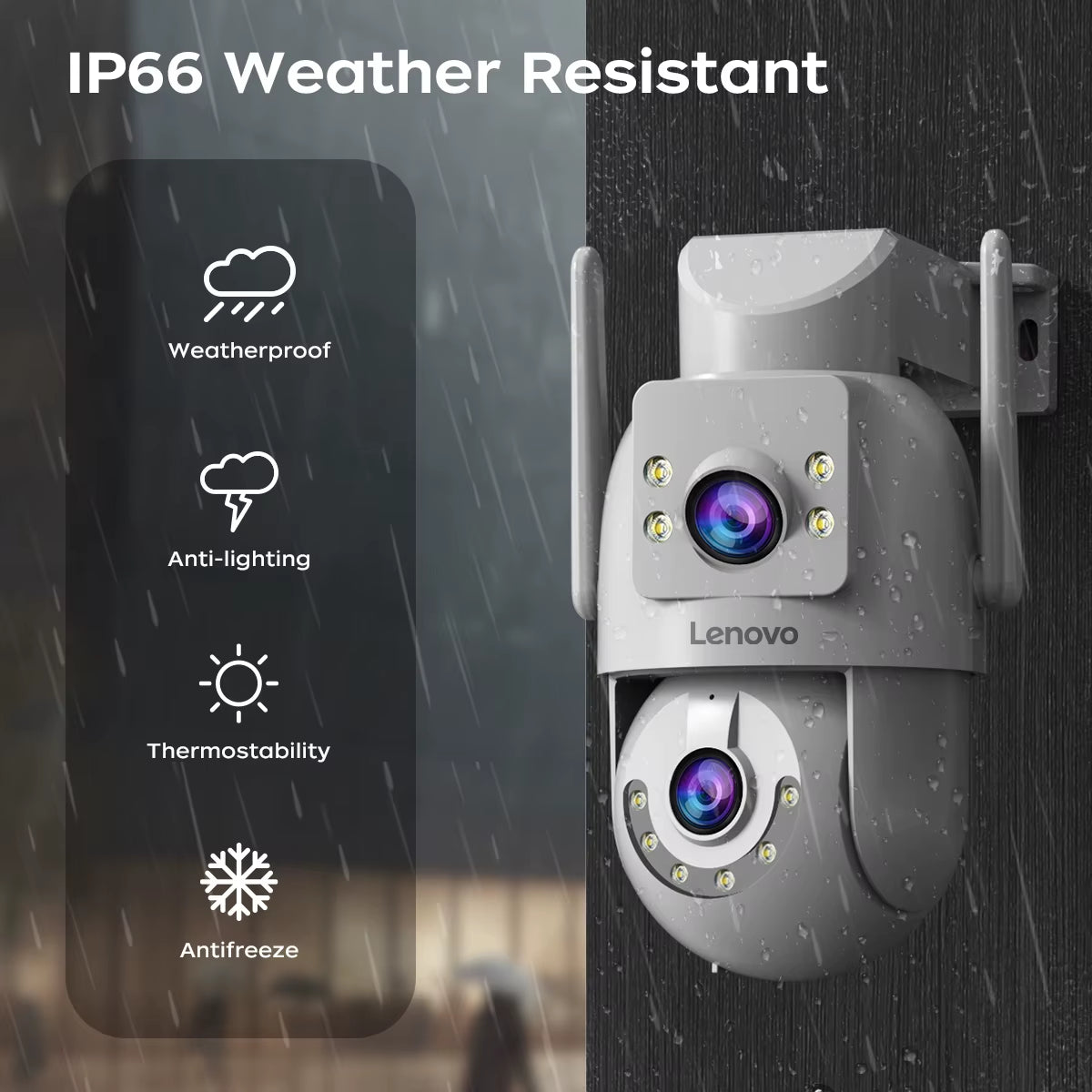 Lenovo 4K Wifi Surveillance Camera 5G Wifi Outdoor Dual Lens PTZ IP Cameras Auto Tracking Audio Video ONVIF Security CCTV Camera