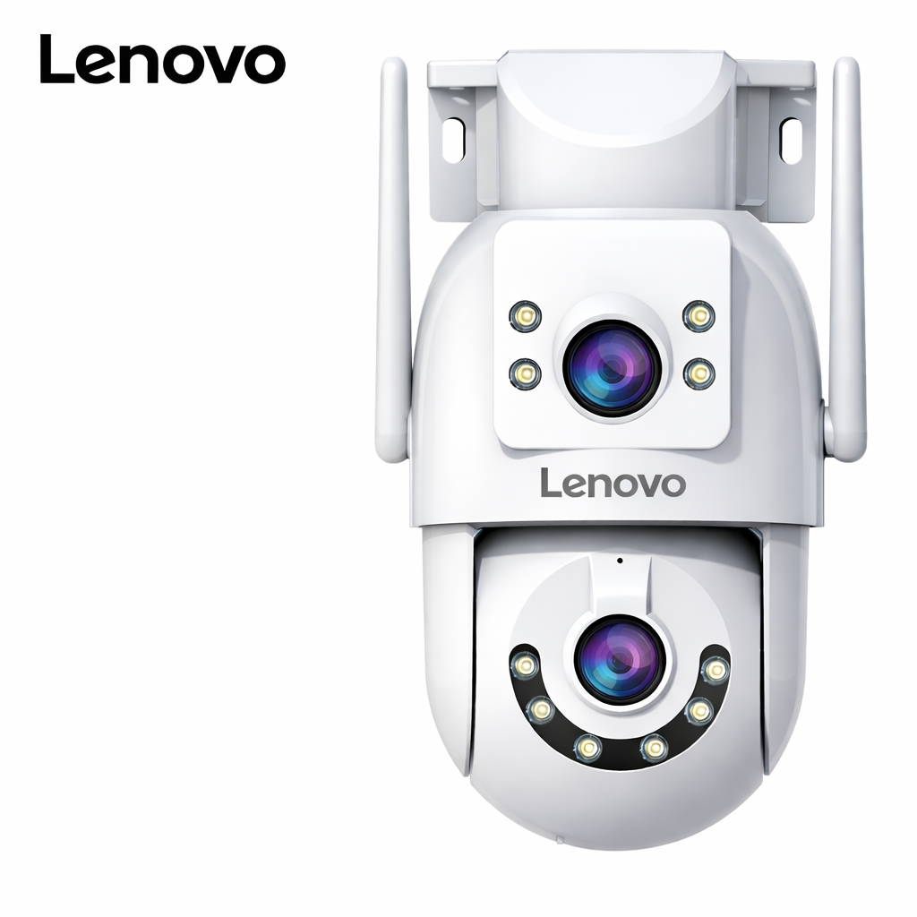 Lenovo 4K Dual-Lens Outdoor PTZ WiFi Security Camera with Auto Tracking