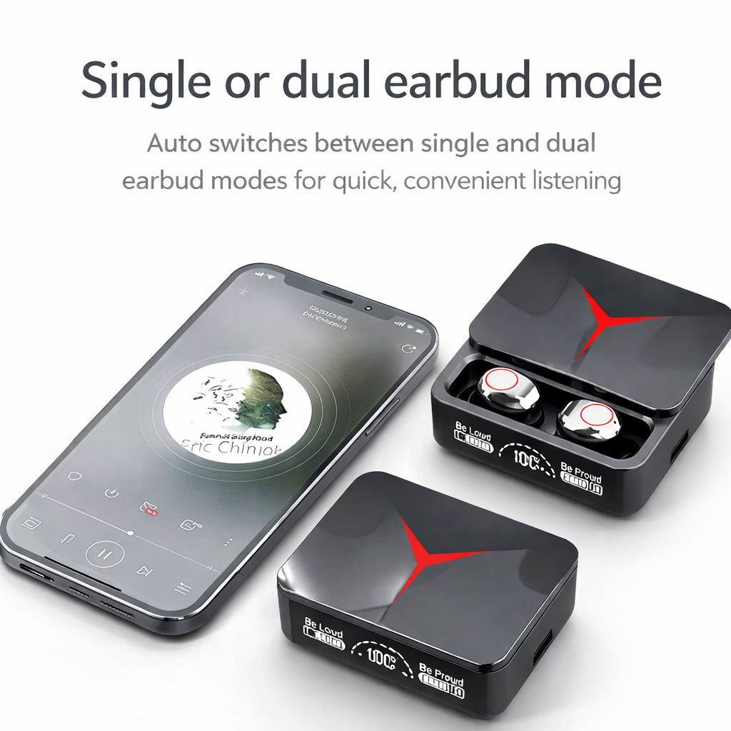 M90 TWS Wireless Bluetooth Earbuds – Touch Control, Hi-Fi Stereo Sound, Built-in Mic, Sport Design