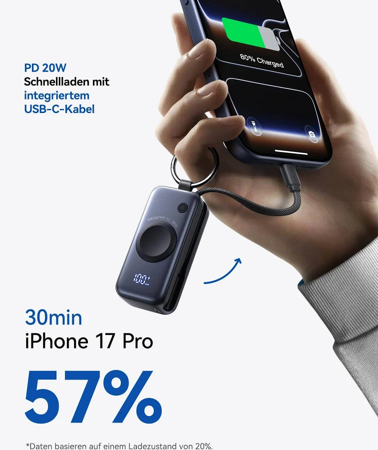 INIU P81 Mini Power Bank 5000mAh – Fast Wireless Charger for Apple Watch & iPhone