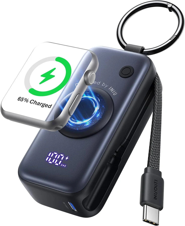 INIU P81 Mini Power Bank 5000mAh – Fast Wireless Charger for Apple Watch & iPhone